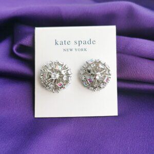 Kate Spade Beaming Bright Clear Crystal Stud Earrings in Silver
